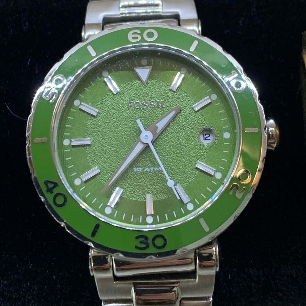 Fossil Green Stainless Silver Women's watch with date